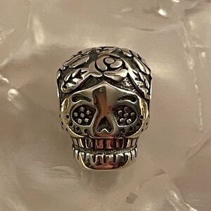 Bracelet Charm Sugar Skull Sterling Silver